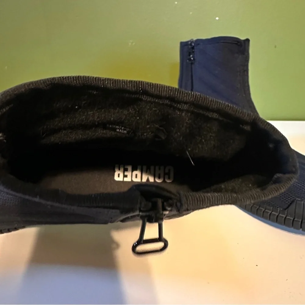Camper Pix Tencel Zip Ankle Boot Bootie - Black -  Size 40 US 9